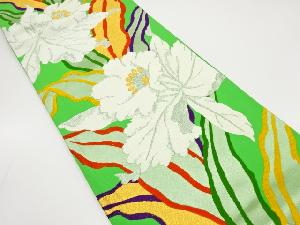 アンティーク　蘭模様織り出し袋帯（着用可）